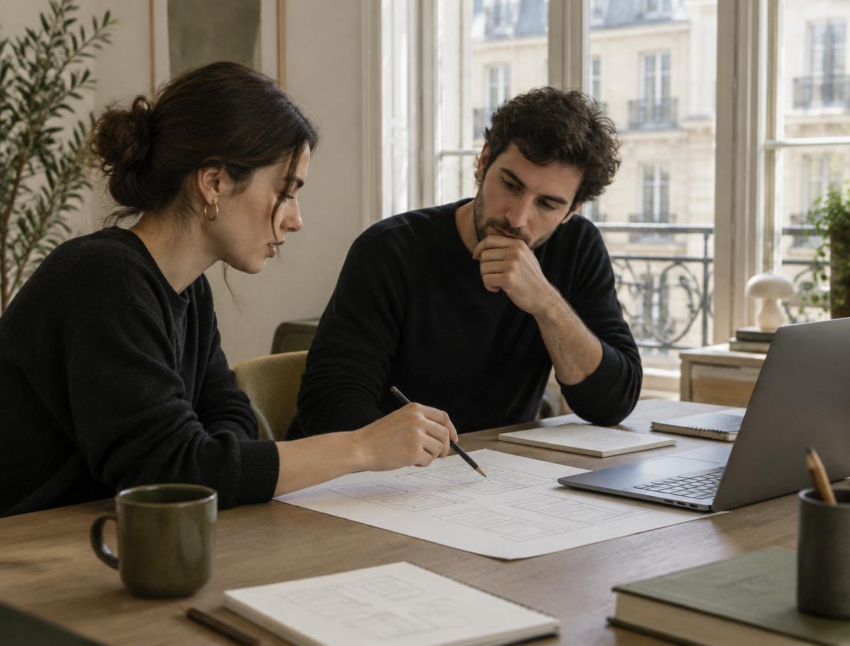 Illustration d’un échange autour des plans d’une application